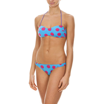 Arena Women Two Piece Beach Swimwear Big Dots Bandeau Turquoise Agata Violet