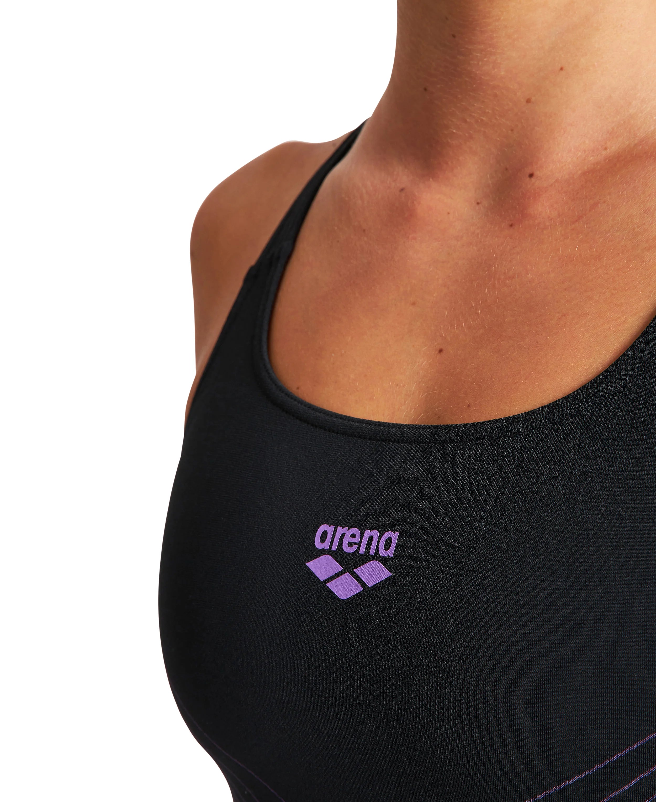 Arena Women Training Swimwear One Piece Spiral Vision Black Swim Pro Back