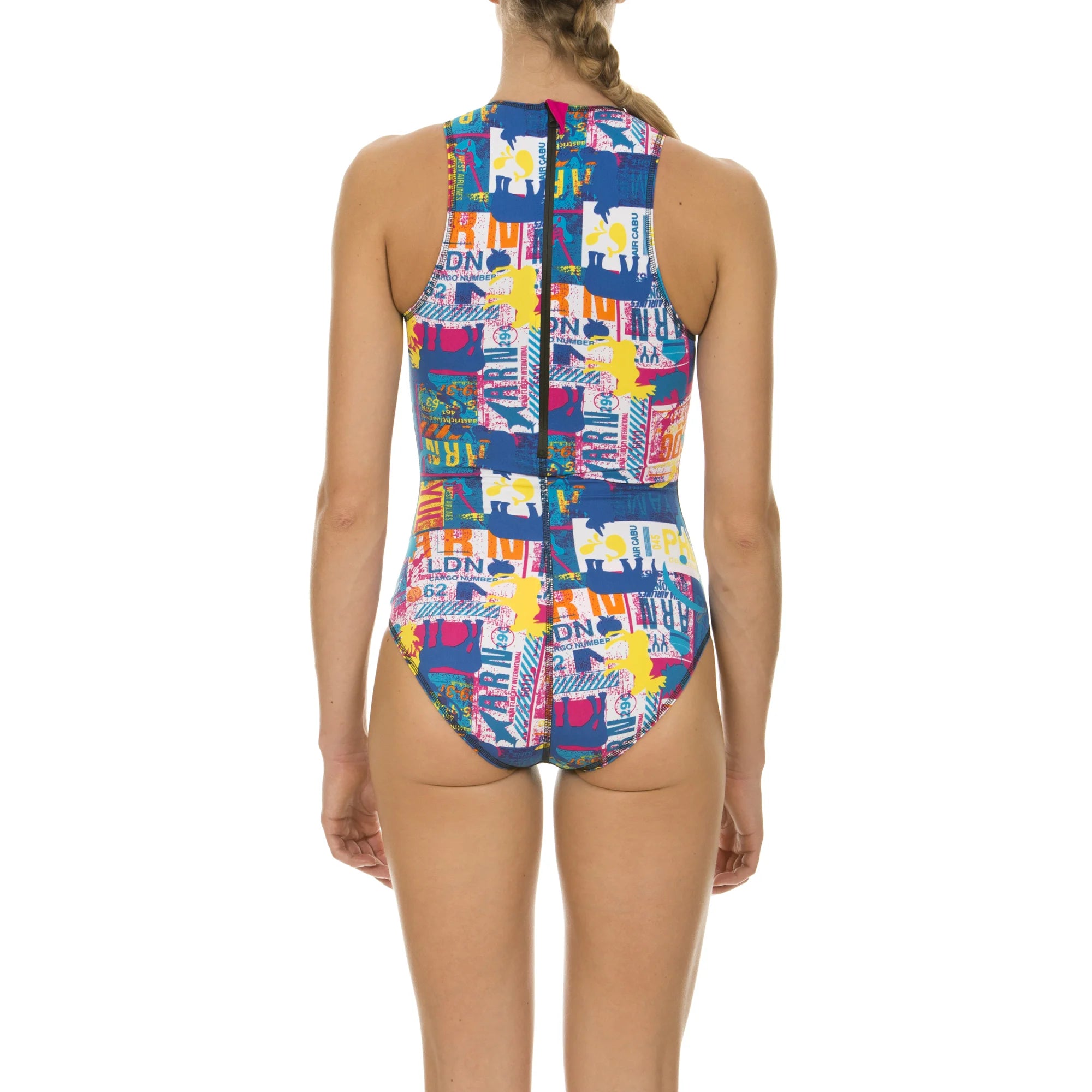 Arena Women Training Swimear One Piece Waterpolo Passport Rose Violet Multi
