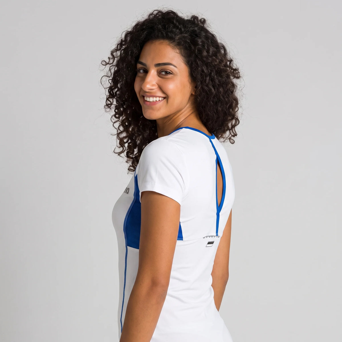 Arena Women Performance Revo T-shirt With Carvico Italian Fabric White Royal