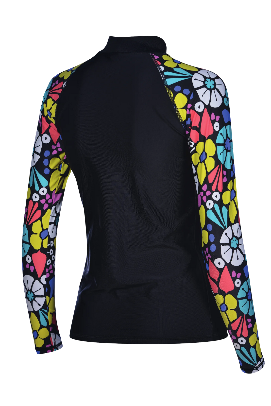 Arena Women Swim Rashguards UV Long Sleeve Allover Black Multi