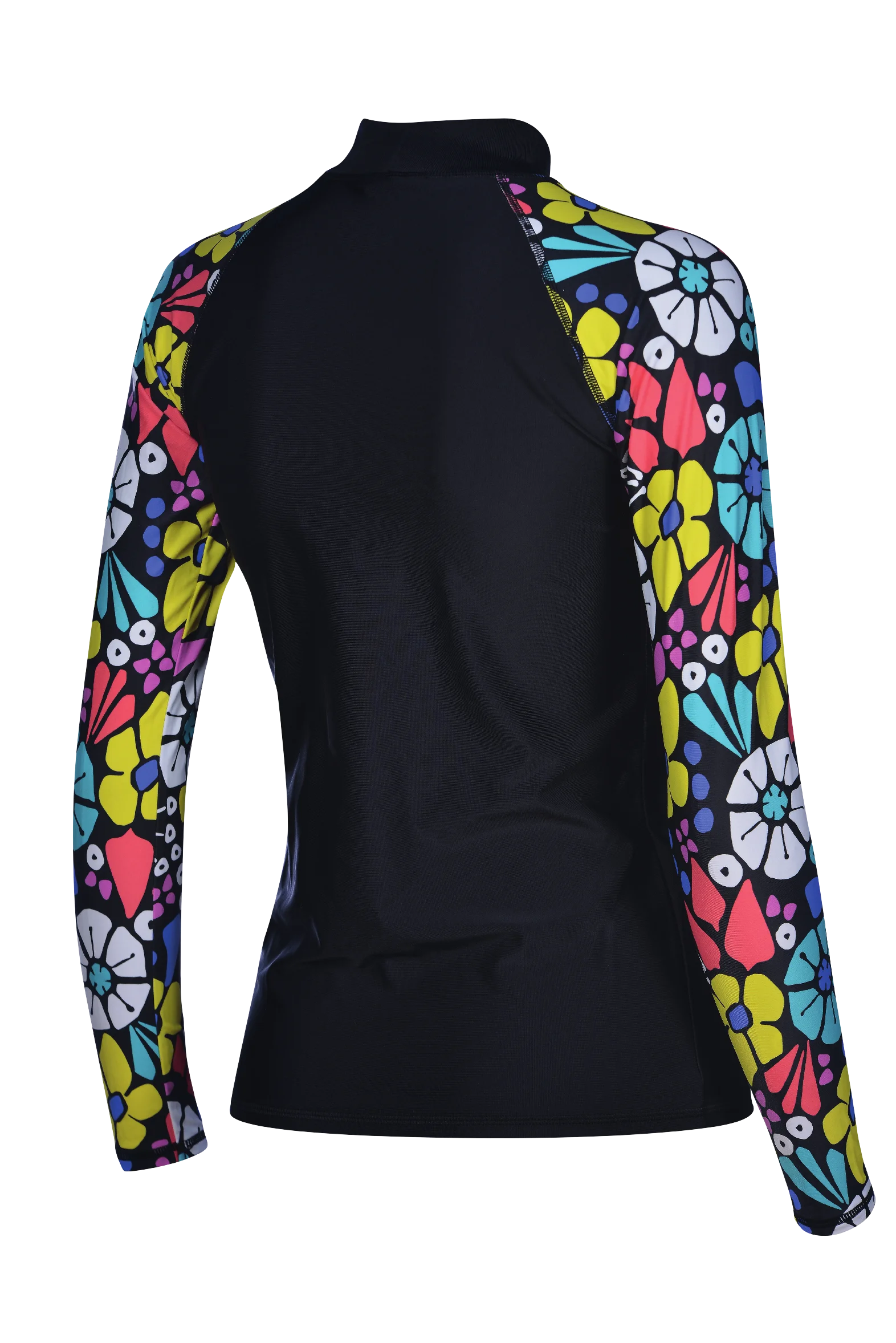 Arena Women Swim Rashguards UV Long Sleeve Allover Black Multi