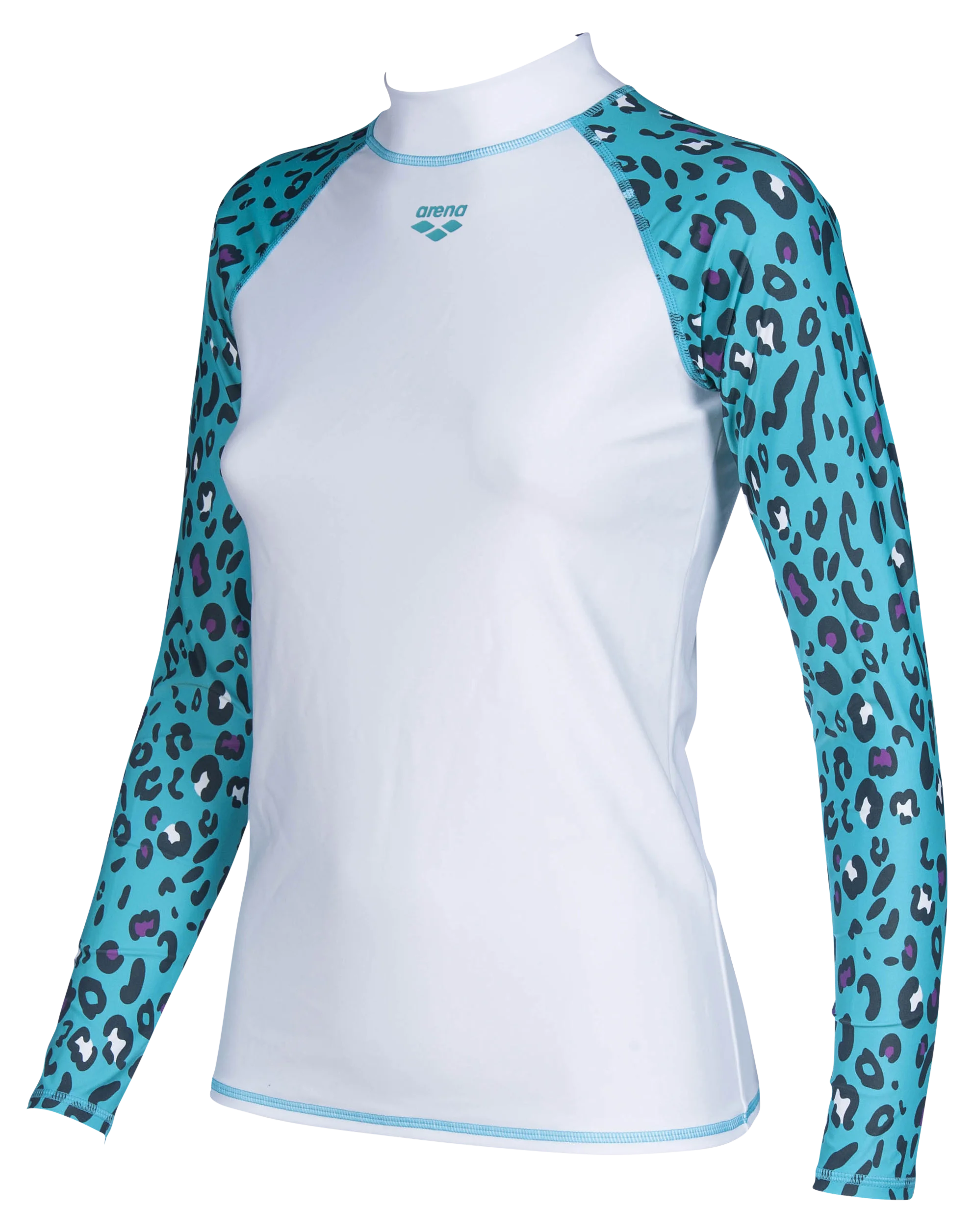 Arena Women Swim Rashguards UV Long Sleeve Allover White Mint