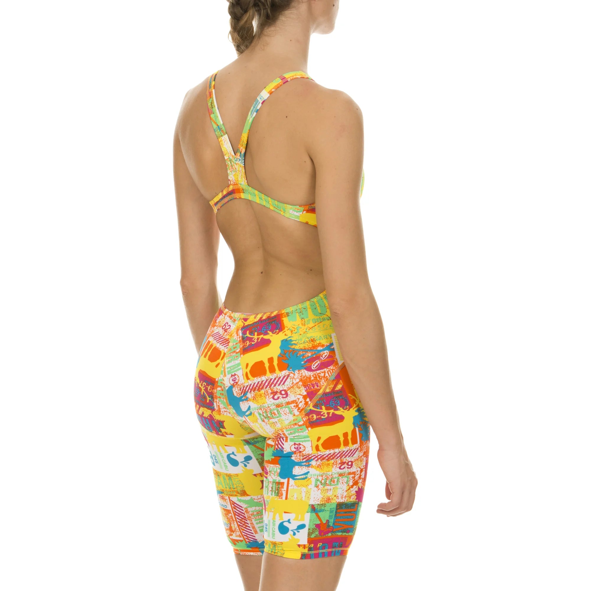 Arena Women Training Simwear One Piece Full Body Kneesuit Kneesuit Passport Mango Multi