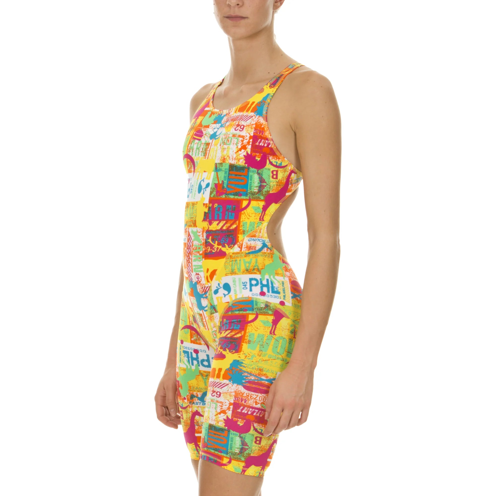 Arena Women Training Simwear One Piece Full Body Kneesuit Kneesuit Passport Mango Multi