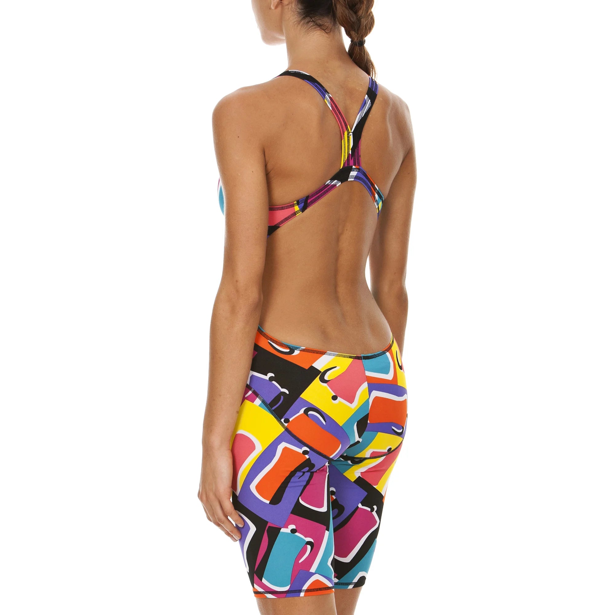 Arena Women Training Swimwear One Piece Full Body Suit Open Back Espresso Black Mango