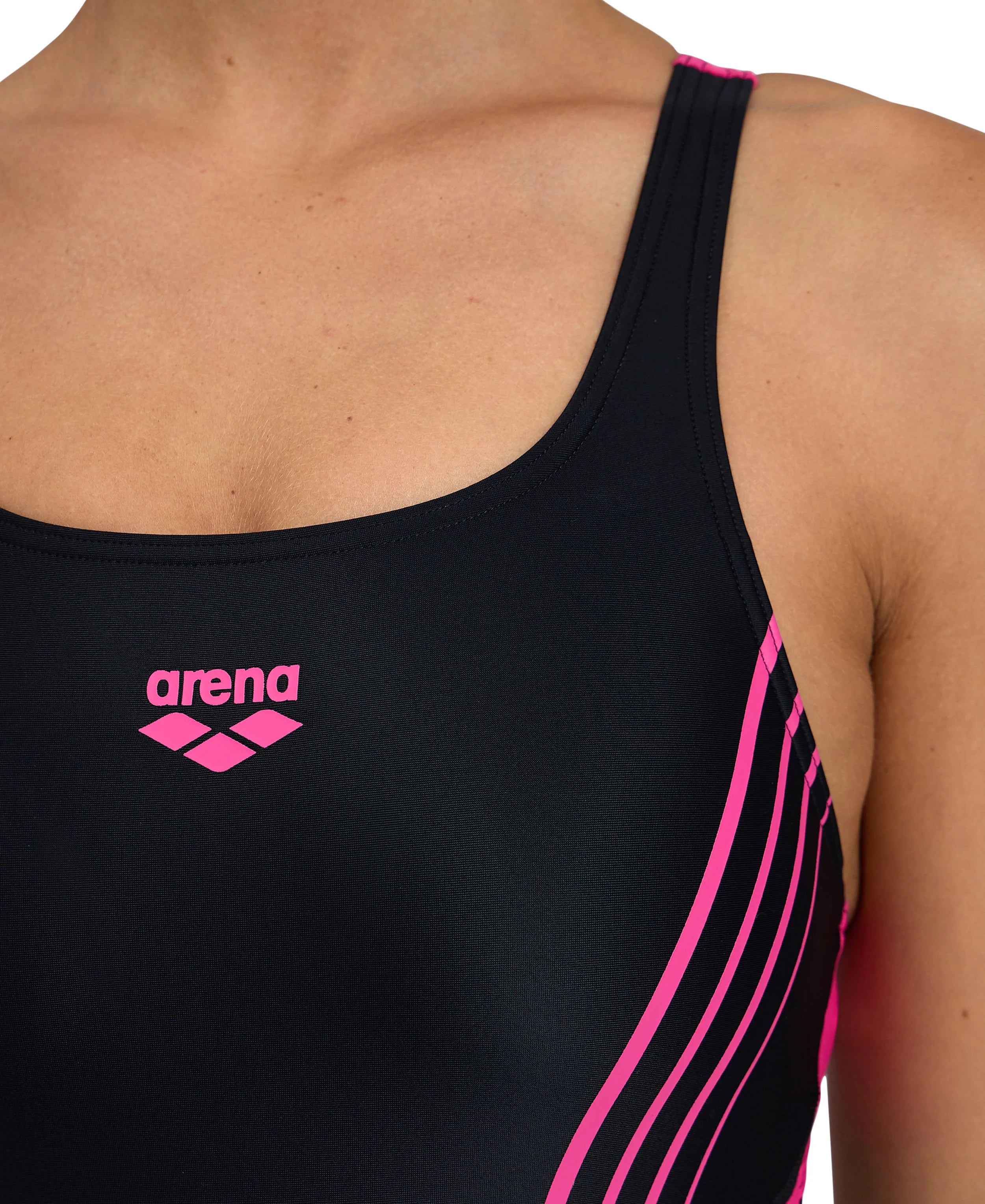 Arena Women Training Swimwear One Piece Kaori Combinaison Black Rose Built In Bra Removable Cups Swim Pro Back