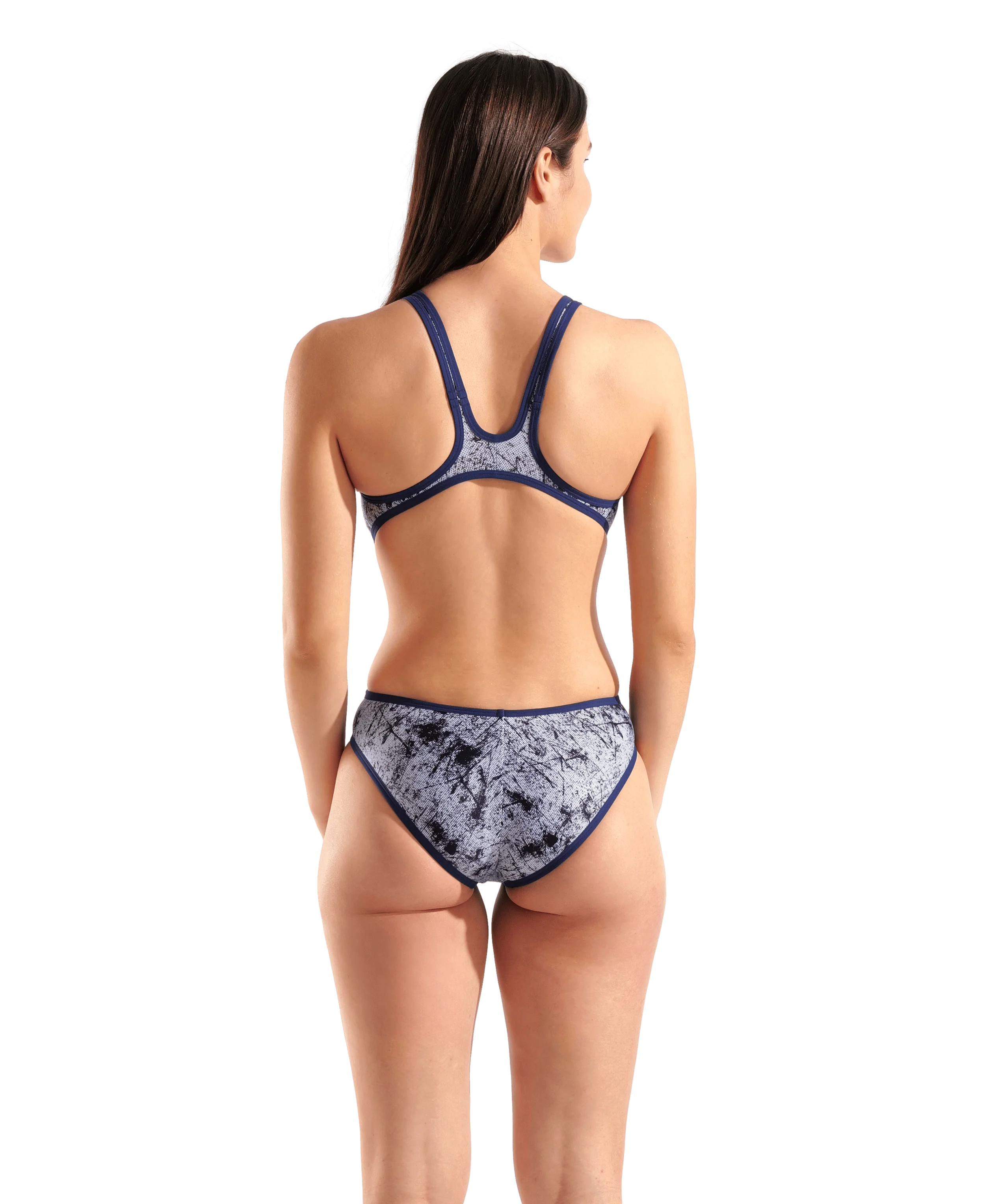 Arena Women Training Swimwear One Piece Lacquer White Navy Tech One Back