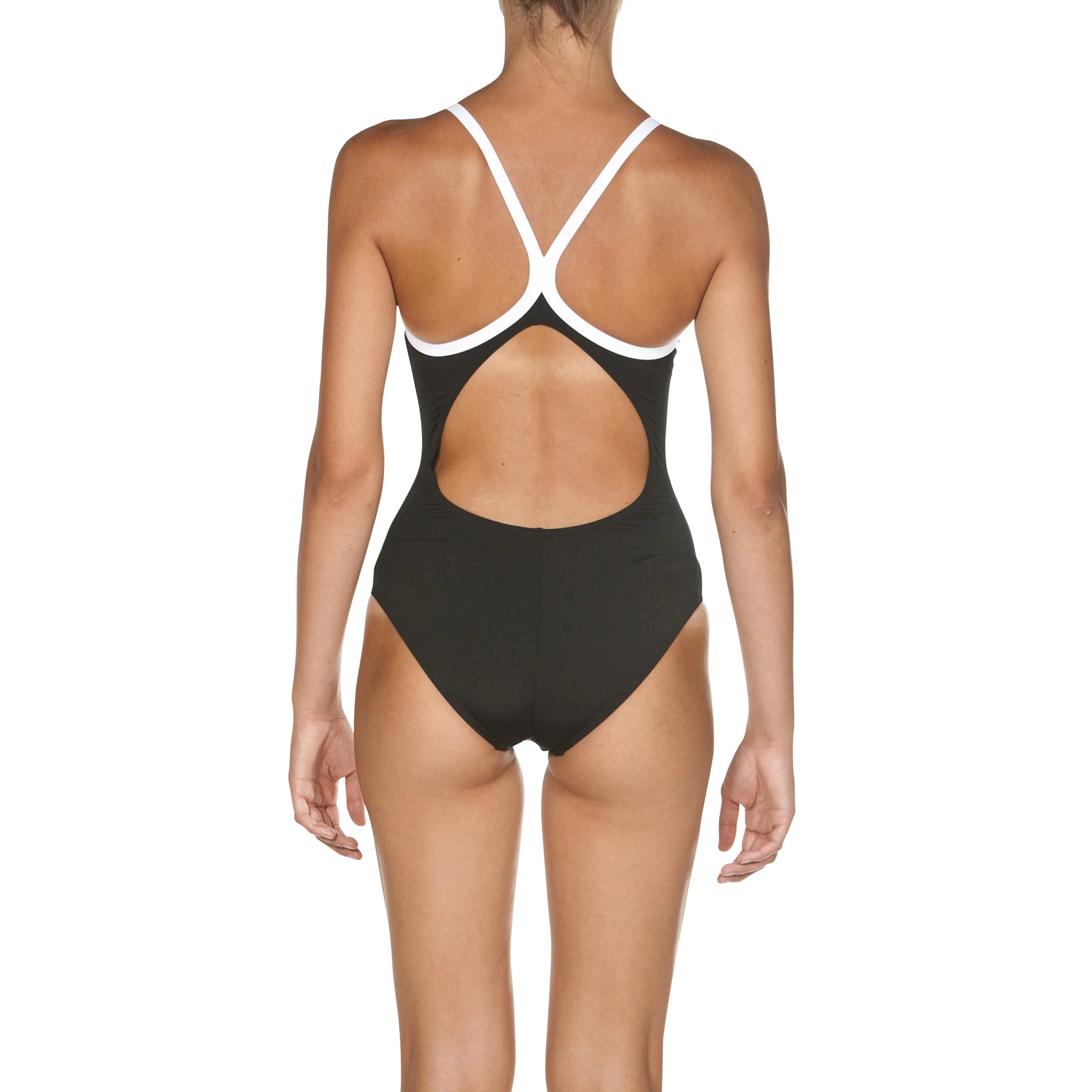 Arena Women One Piece Training Swimwear Queen Of Water Light Drop Black White