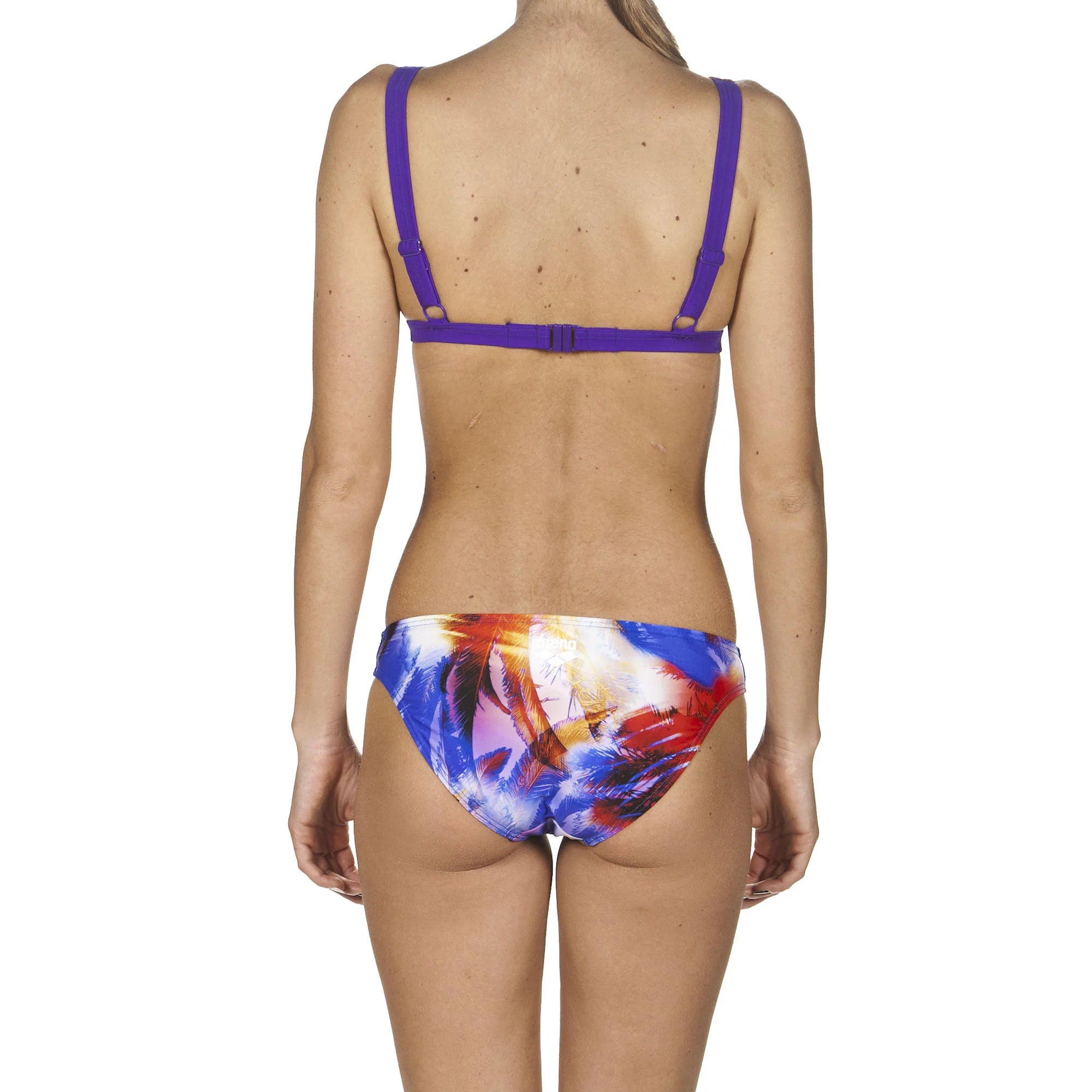 Arena Women Two Piece Beach Swimwear Palm Bow Bra Mirtilla Multi