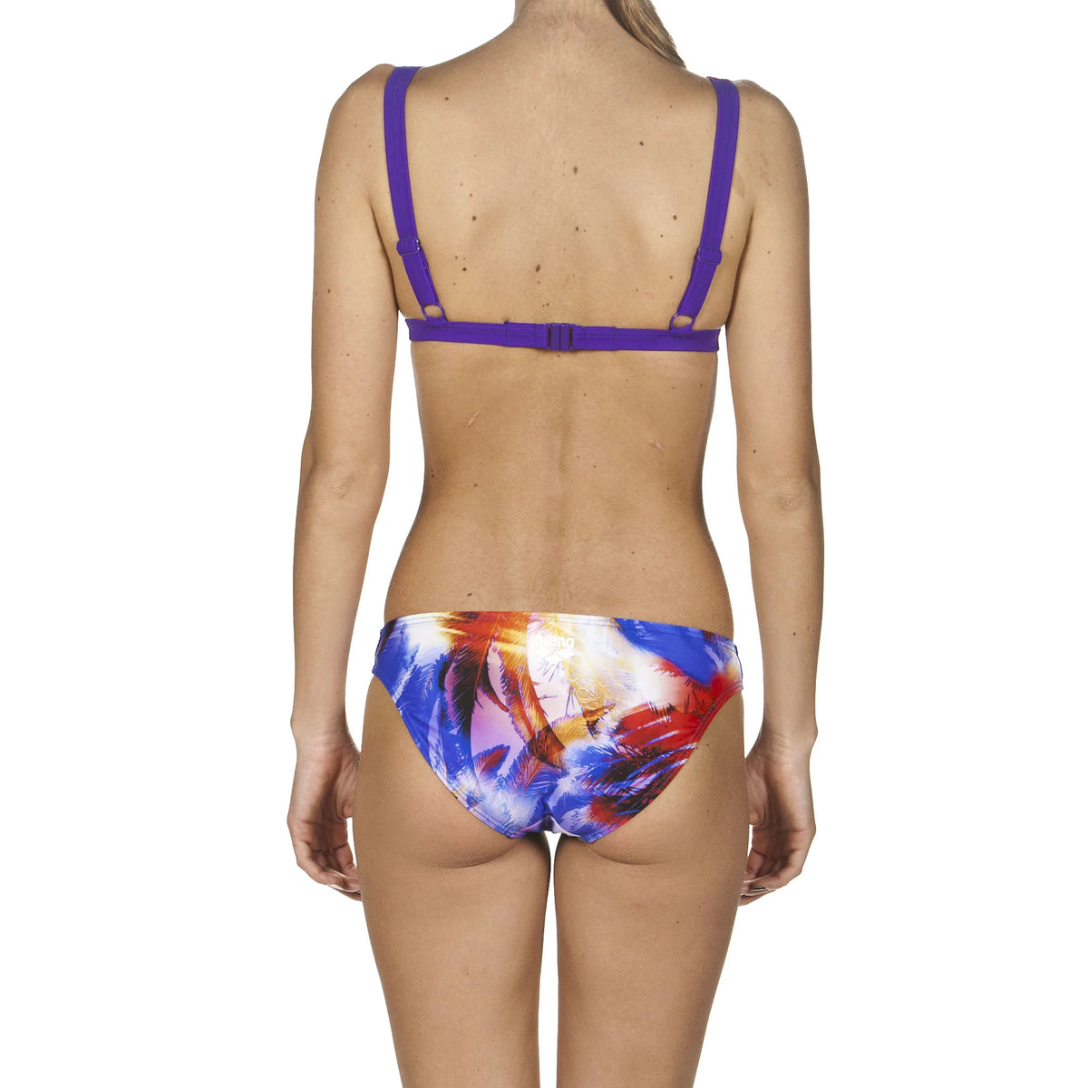 Arena Women Two Piece Beach Swimwear Palm Bow Bra Mirtilla Multi
