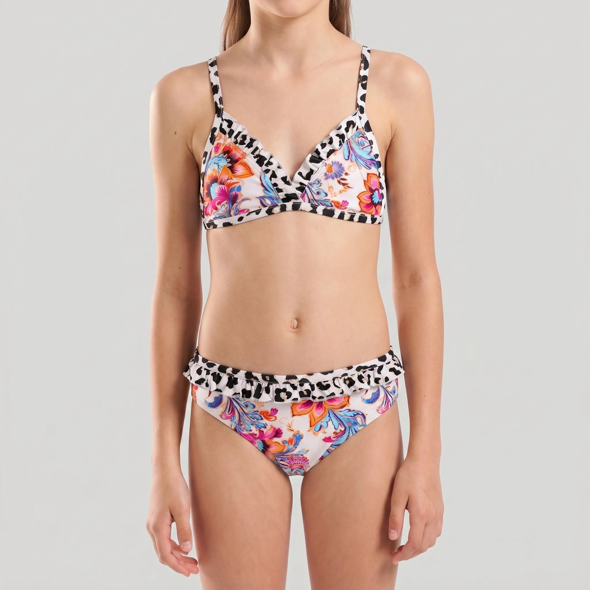 Blu4u Girls Beachwear Two Piece Set Printed Floral Escape