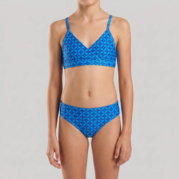 Blu4u Girls Beachwear Two Piece Set Printed Blue Ikat