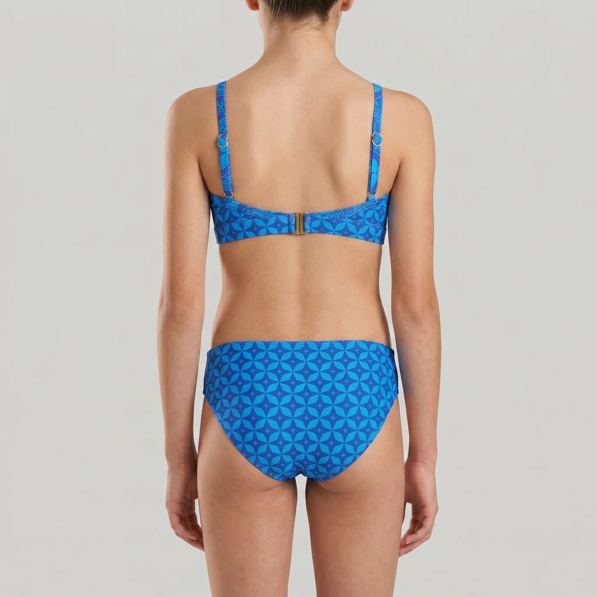 Blu4u Girls Beachwear Two Piece Set Printed Blue Ikat