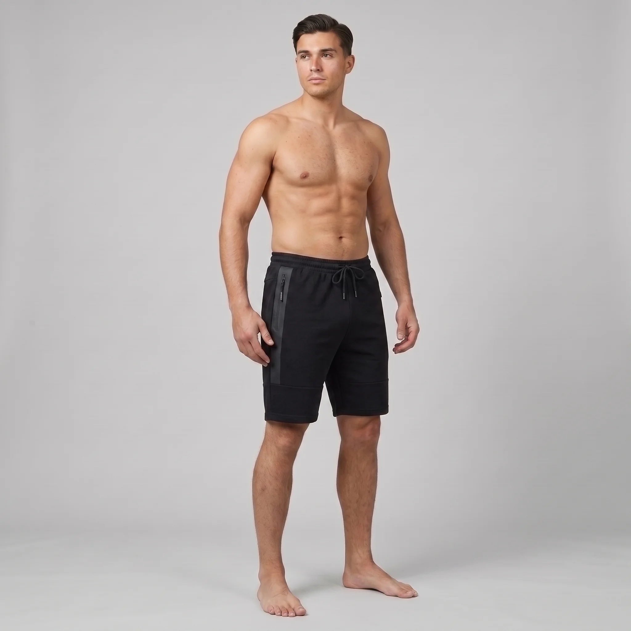 Peak Men Shorts Cotton Knitted With Thermo Zip Up Pocket