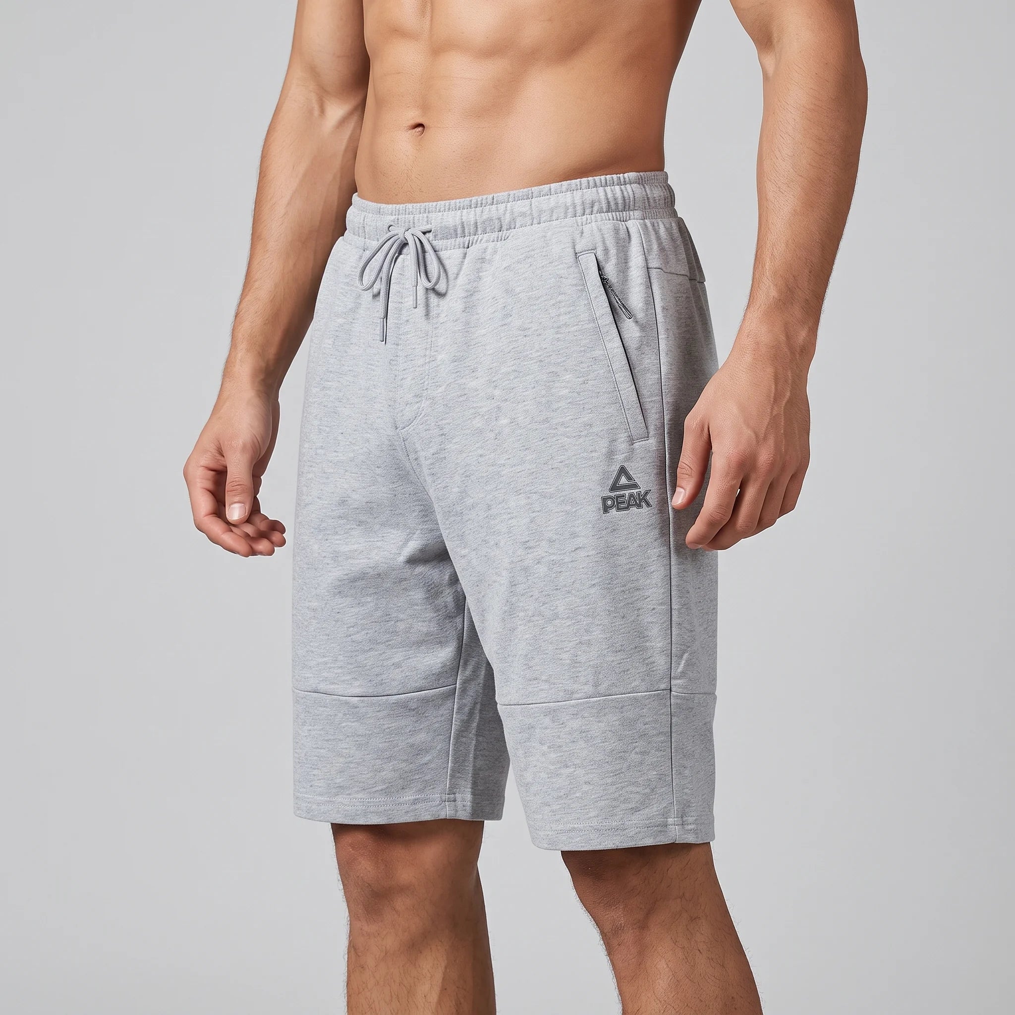 Peak Men Shorts Cotton Knitted With Thermo Zip Up Pocket