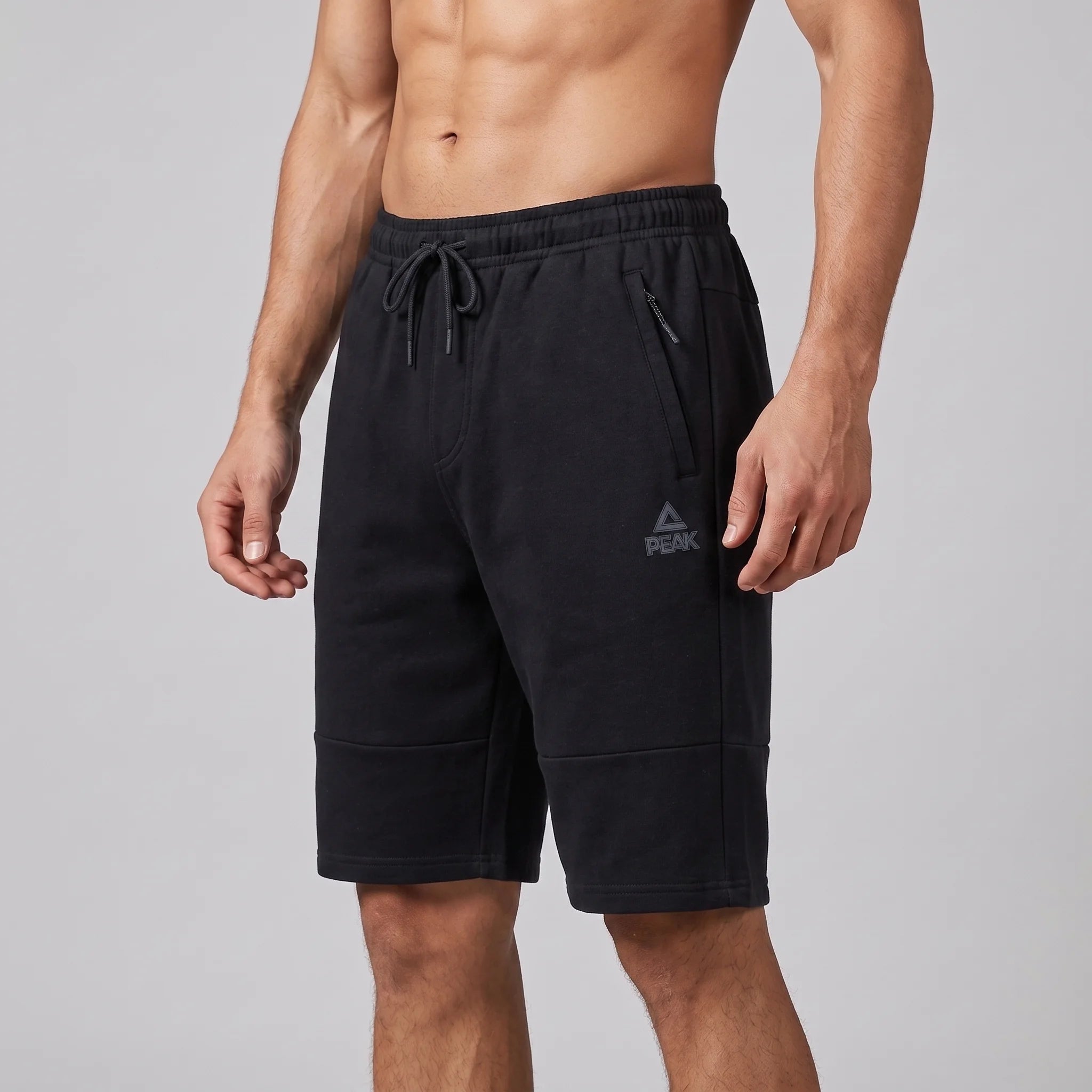 Peak Men Shorts Cotton Knitted With Thermo Zip Up Pocket