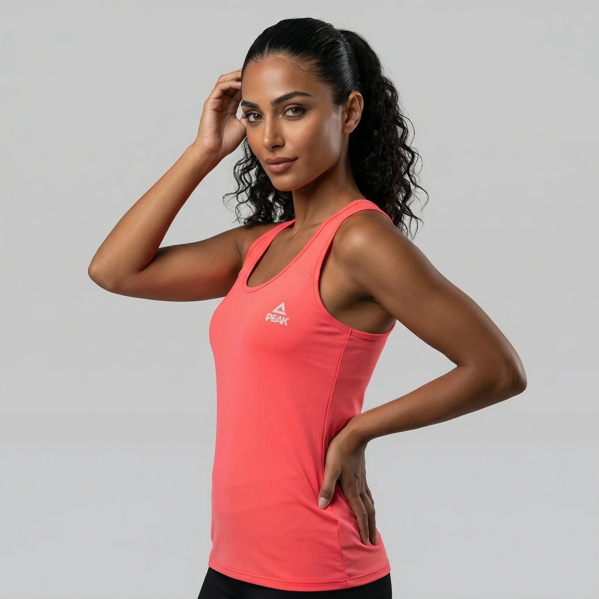 Peak Women Breathable Quick Dry Running Tank Top Vest With Bra With Reflective Logos