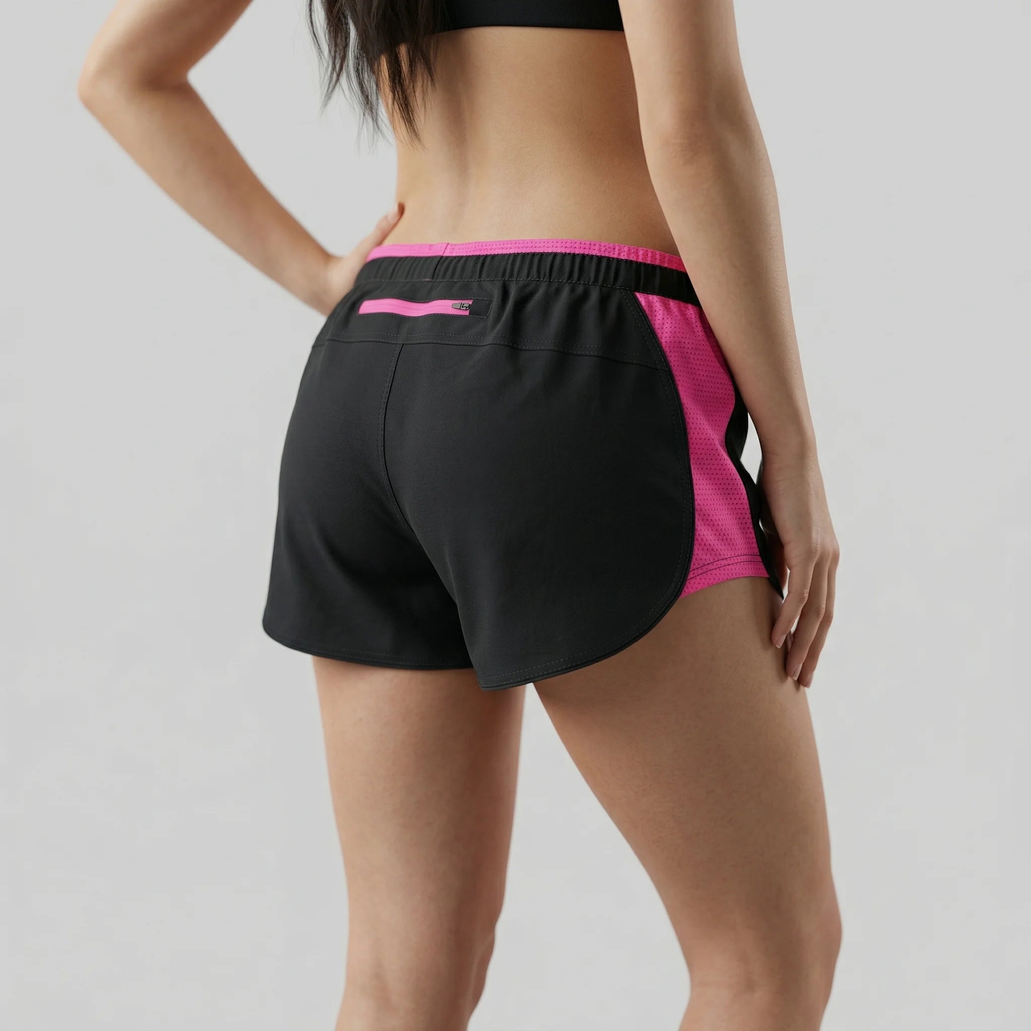 Peak Women Breathable Quick Dry Woven Running Shorts With Reflective Logo And Back Zipper