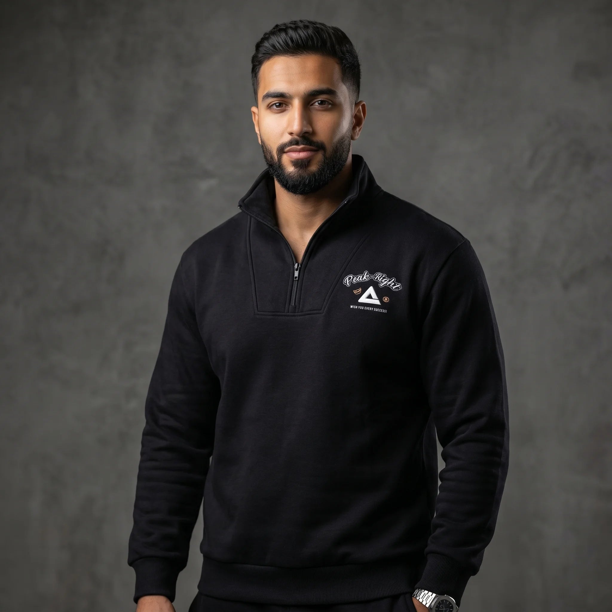 Peak Men Half Zipper Opened Sweatshirt