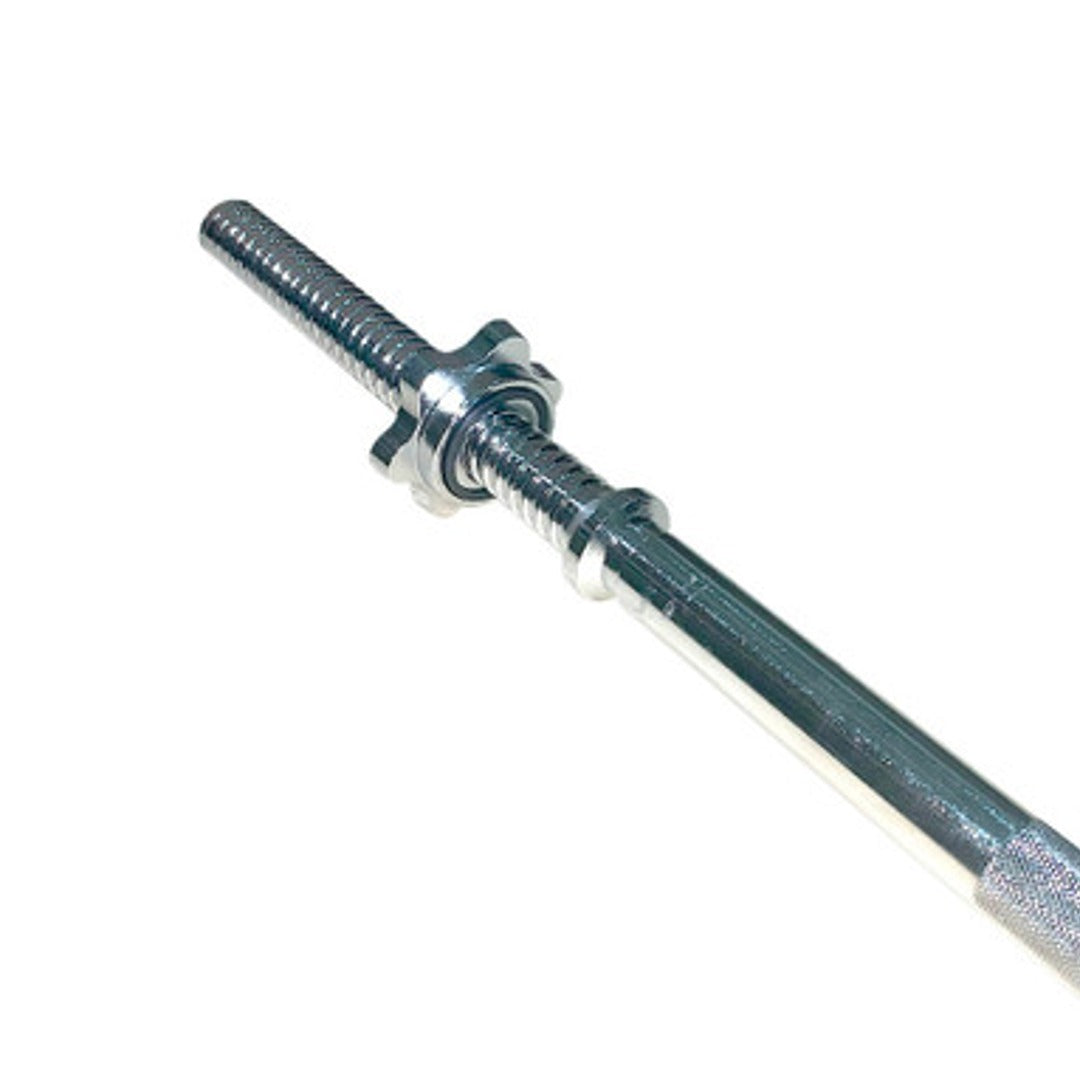 Iron Straight Threaded Barbell Bar With Star Collars