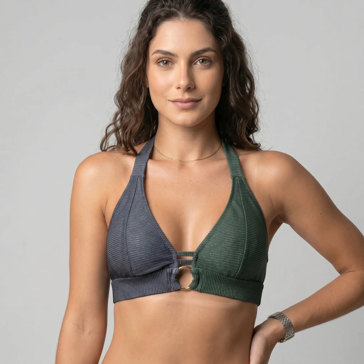 Lucero Women Beachwear Swim Tops Bikini Bra Couture Forest Glade Carvico Fabric Made In Greece