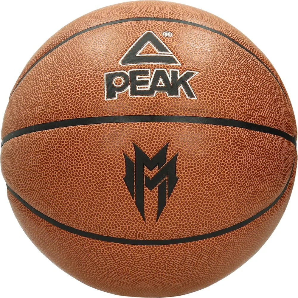 Peak Basketball Ball PU Malik Monk Brown Size 7 Q1253140 Size 7 + Free Bag & Pump