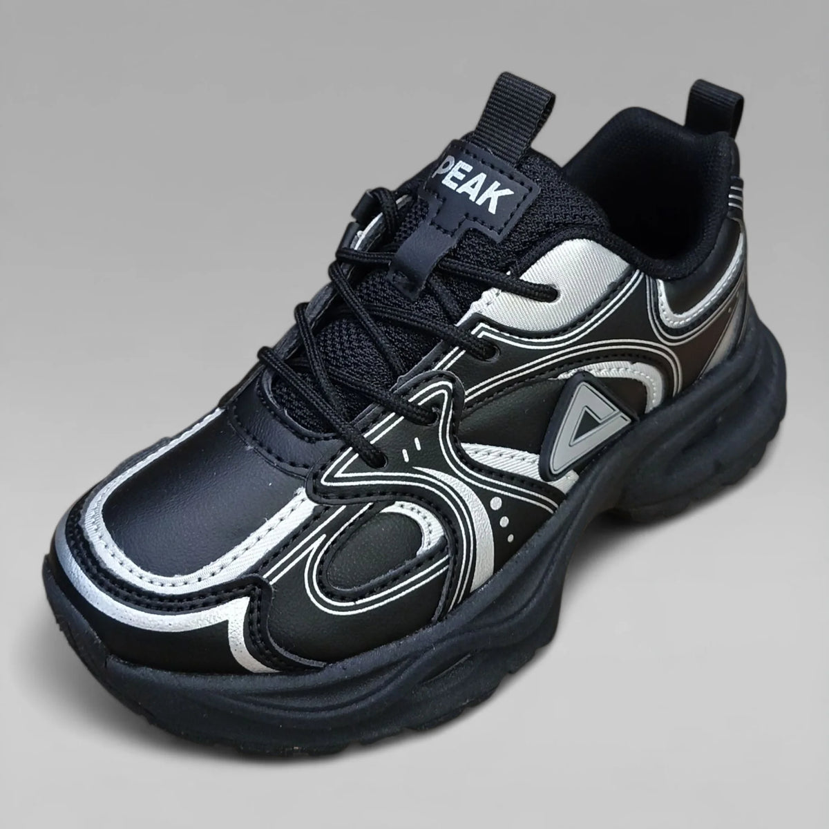 Peak Boys Casual Shoes Black Silver EK44490E