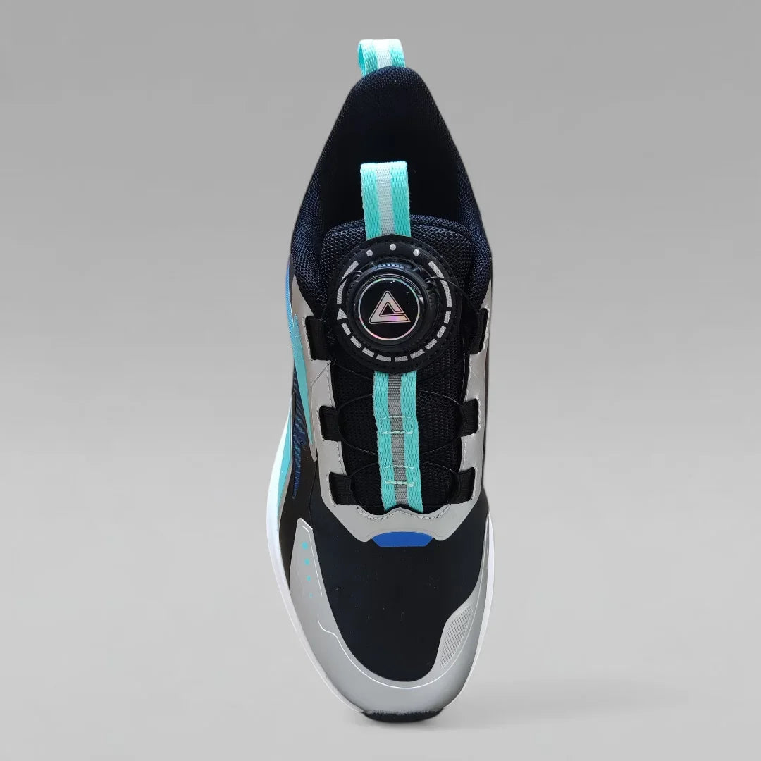 Peak Boys Running Shoes P-Ultralight Fast-Go Boa Fit Black Silver EK53340H