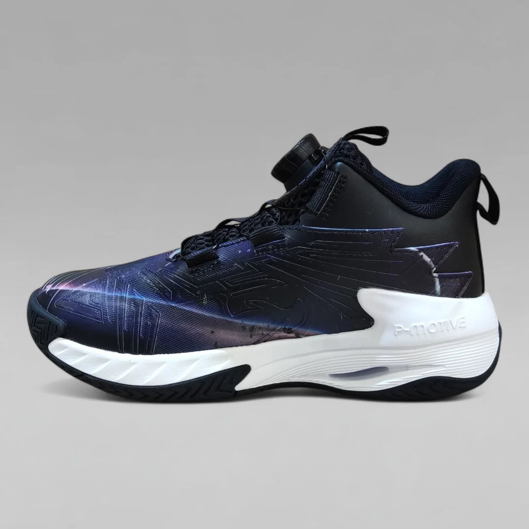 Peak Kids Basketball Shoes 3D Flash 5 Junior P-Motive Fast-Go Boa Fit Bkack Galaxy Edition EKD61030A