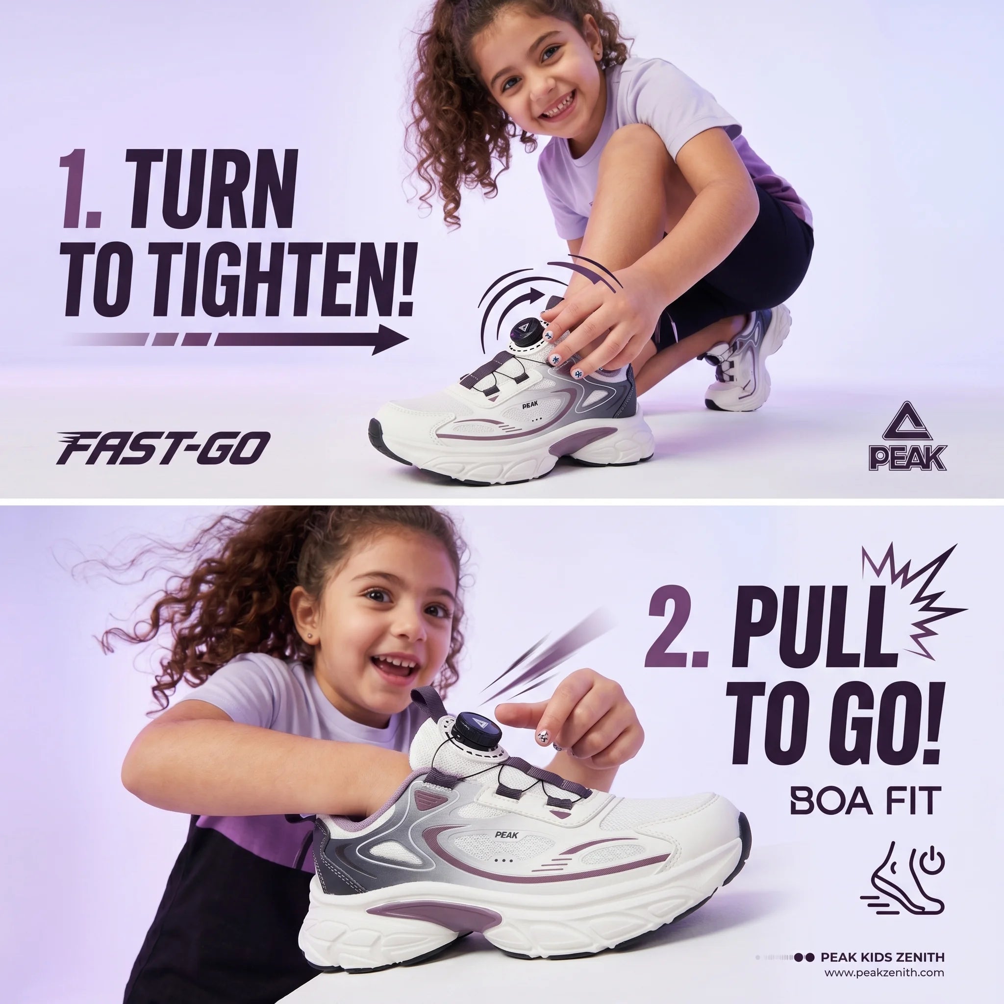 Peak Kids Casual Shoes Zenith Fast-Go Boa Fit EK61520E