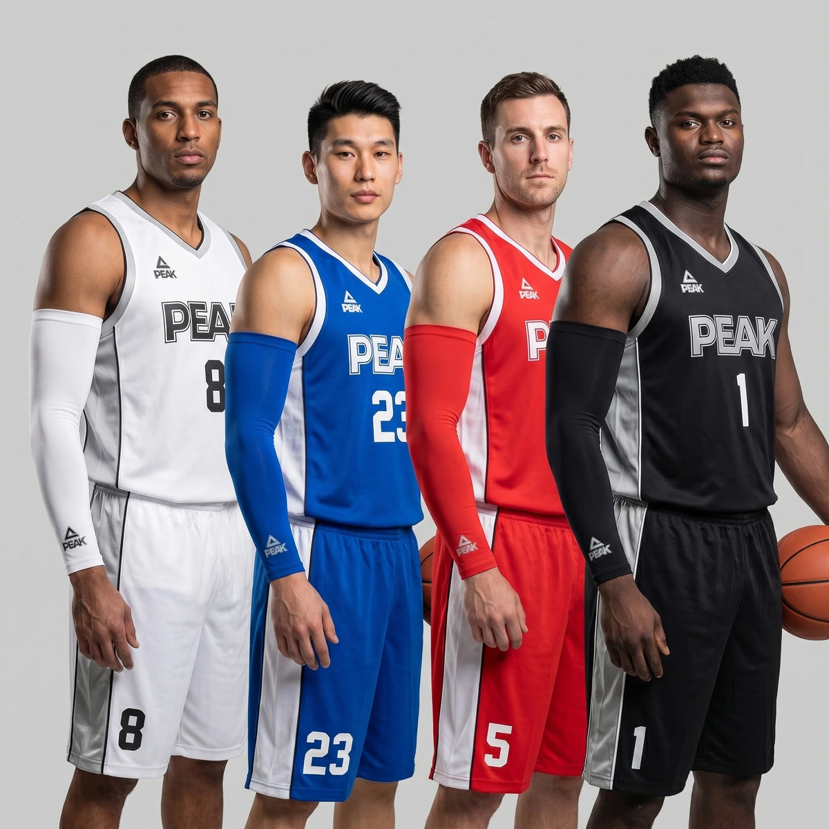 Peak Long Sleeve Sports Performance Compression Basketball Arms Band One Size