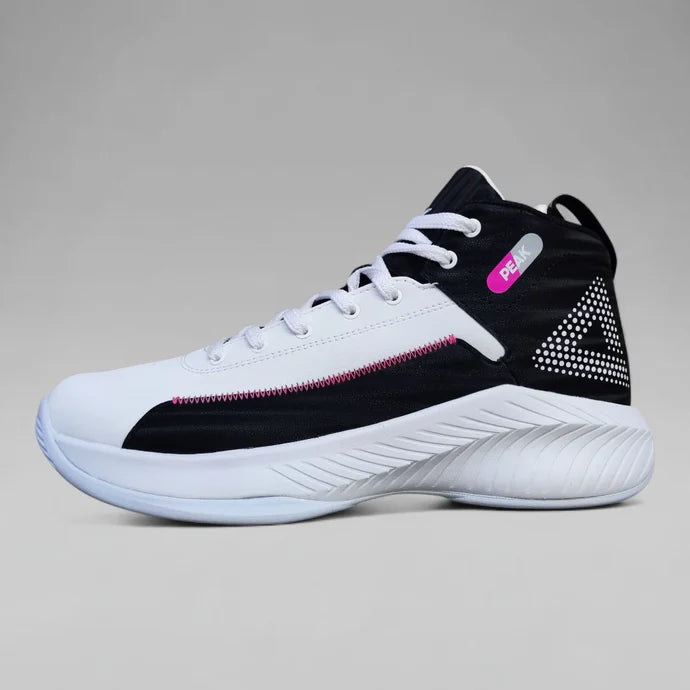 Peak Men Basketball Match Shoes P-Motive White Black