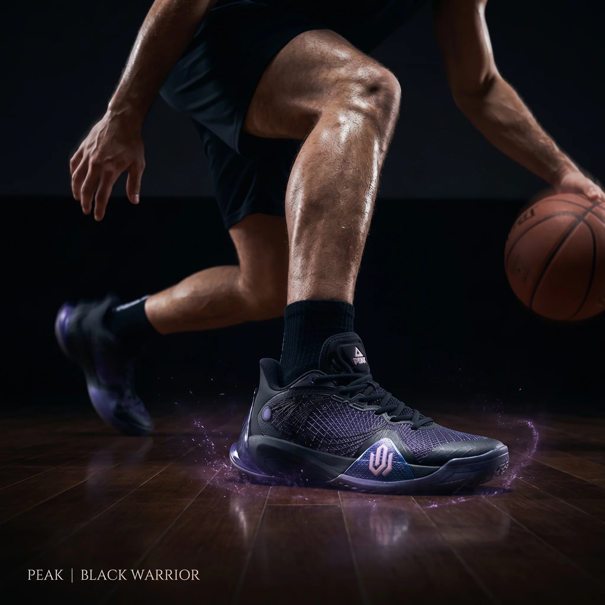 Peak Men Basketball Shoes Andrew Wiggins Talent 2 Taichi P-Soon Black Warrior Black Violet
