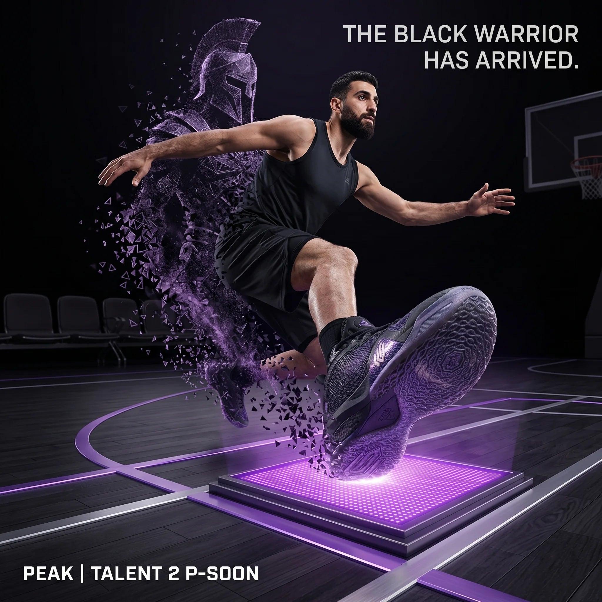 Peak Men Basketball Shoes Andrew Wiggins Talent 2 Taichi P-Soon Black Warrior Black Violet