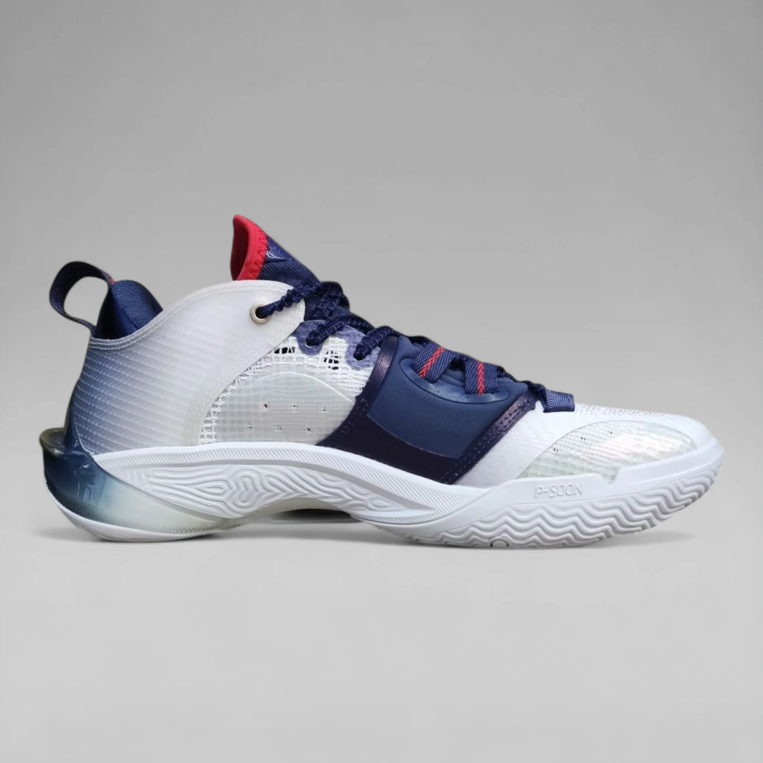 Peak Men Basketball Shoes Taichi P-Soon Flash 6 Jose Alvarado White Dark Blue ET44991A