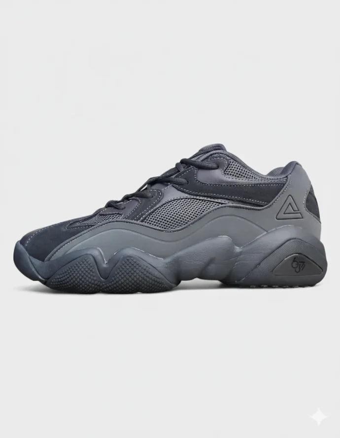 Peak Men Casual Shoes Taichi 1.0 Basketball Culture 6371 Dark Grey Black