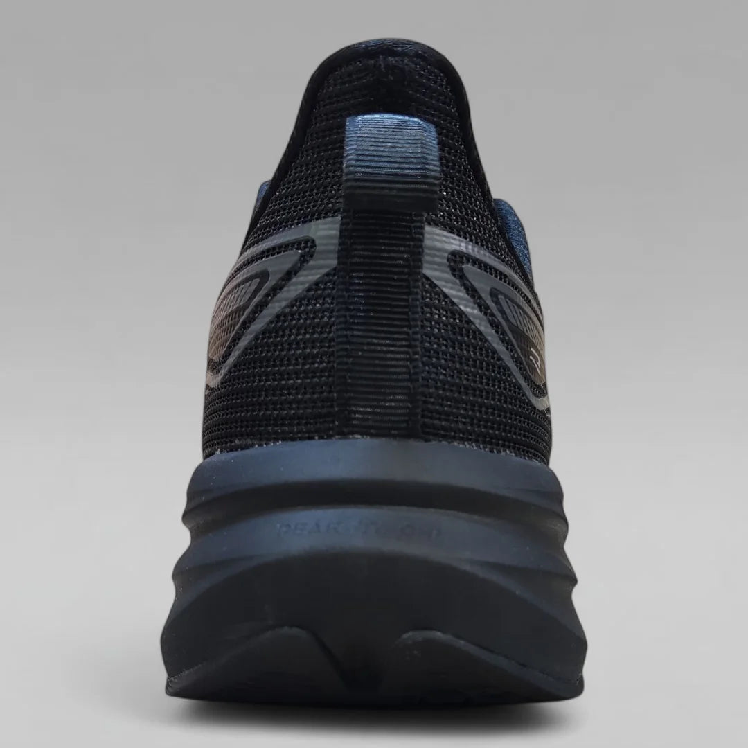 Peak Men Running Shoes Taichi P-Dynamic Summer Leno Ventilated All Black DH610107