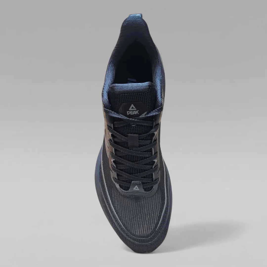 Peak Men Running Shoes Taichi P-Dynamic Summer Leno Ventilated All Black DH610107