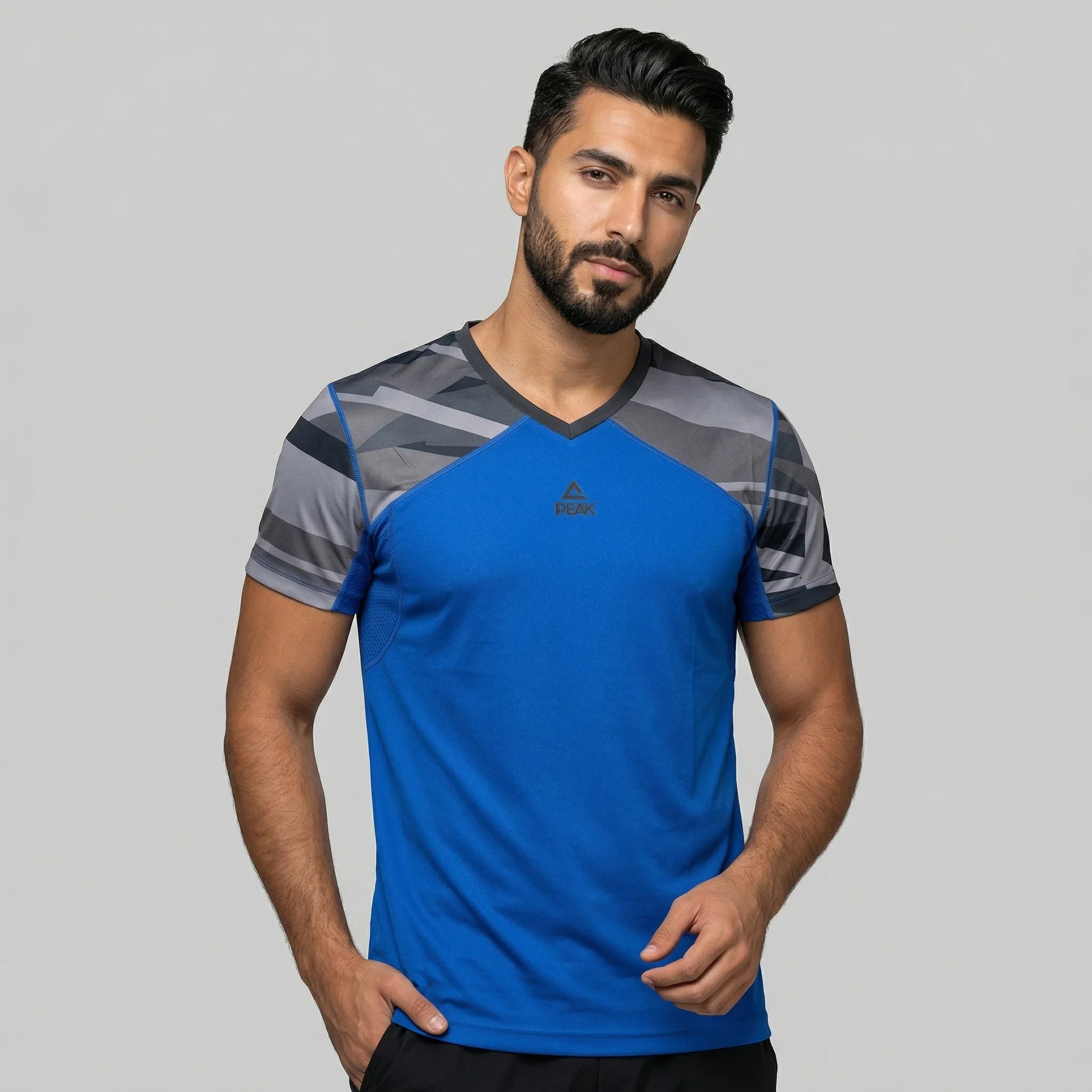 Lt.Ocean-Blue-Melange-Black / S