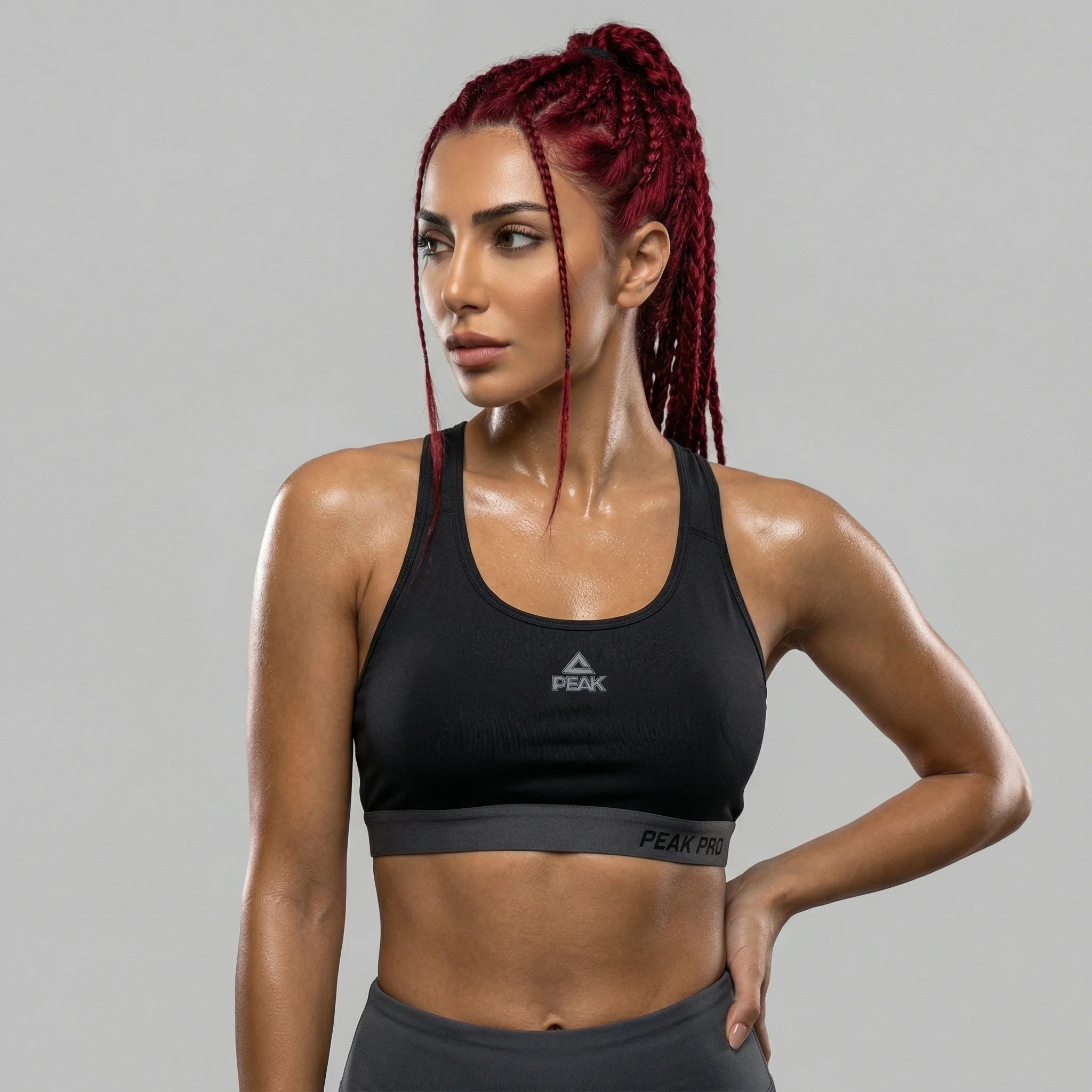 Peak Women Breathable Quick Dry Racer Back Sports Bra With Reflective Logo