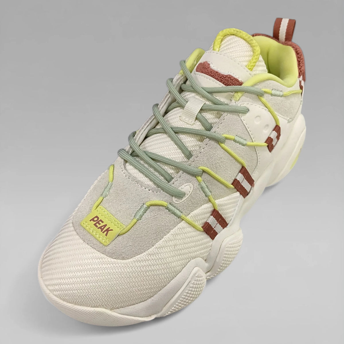 Peak Women Casual Shoes Taichi 6371 Off White Acid Green EWT24758E