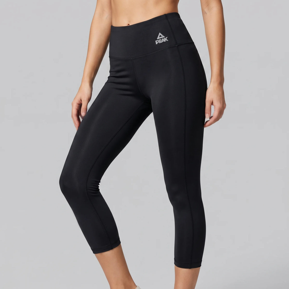 Peak Women Leggings High Waist Quick Dry Breathable Comfortable 3/4 Tights Black