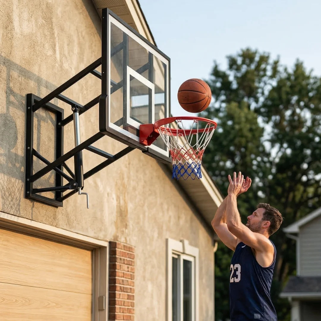 SBA Adjustable Basketball Hoop Board With Crank Mechanism Board Size: 180x105cm Height: 2.3-3.05m
