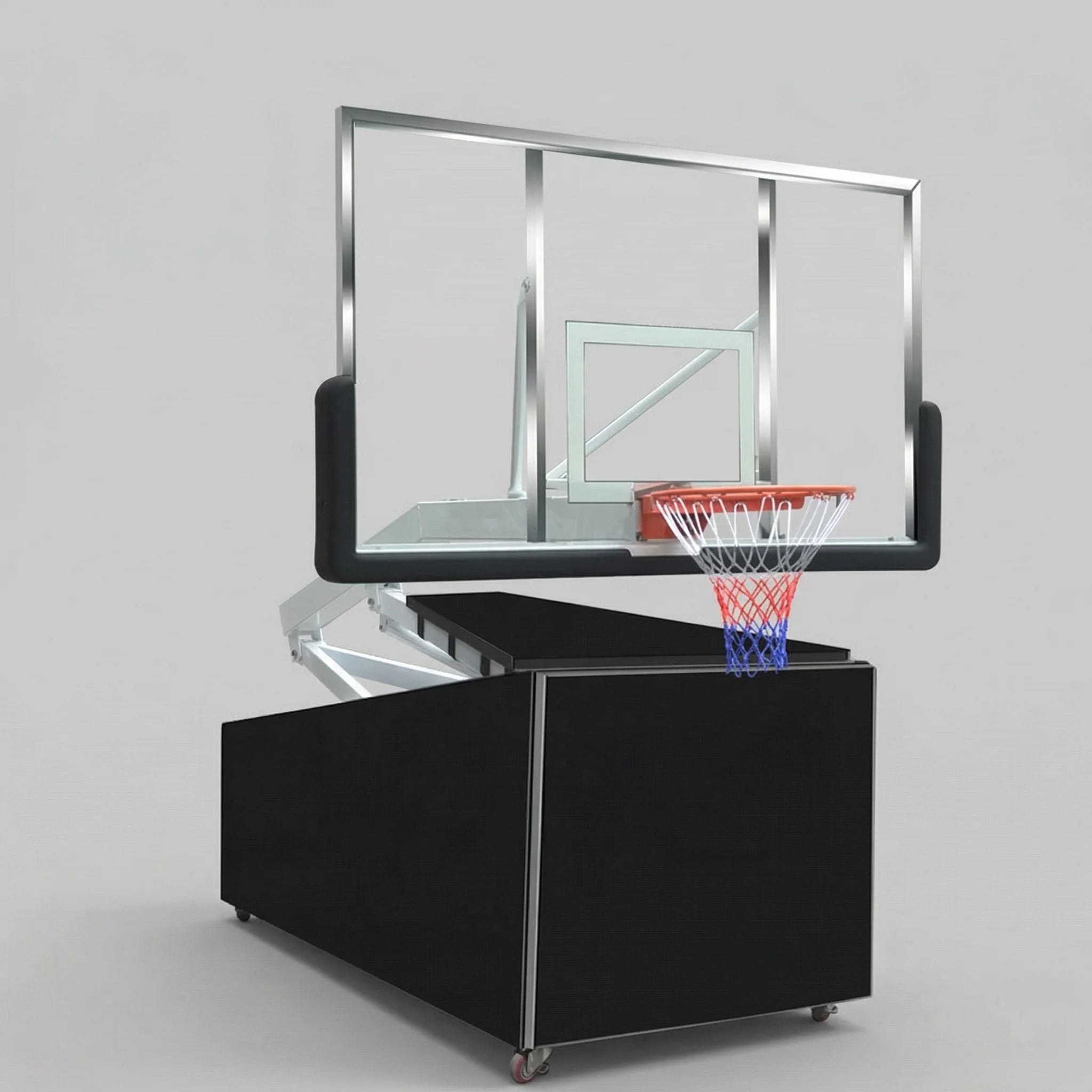SBA Professional Basketball Hoop Adjustable Foldable Mouvable Board Size: 180x105cm Height: 2.6-3.05m