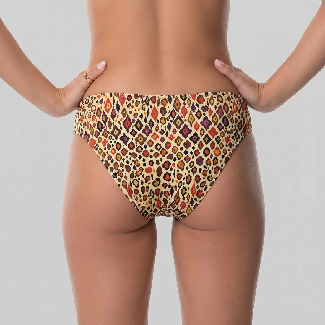 Lucero Women Beach Couture Swim Brief Beige Carvico Fabric Made In Greece
