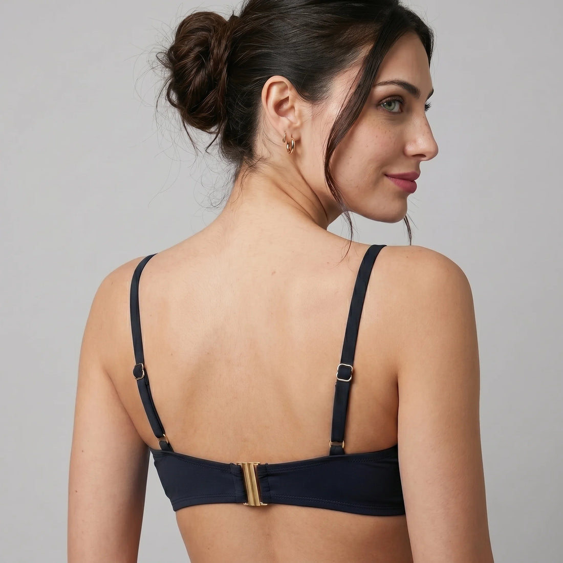 Bluepoint Women Beachwear Solids Underwired Bandeau Bikini Top Swim Bra D Cup