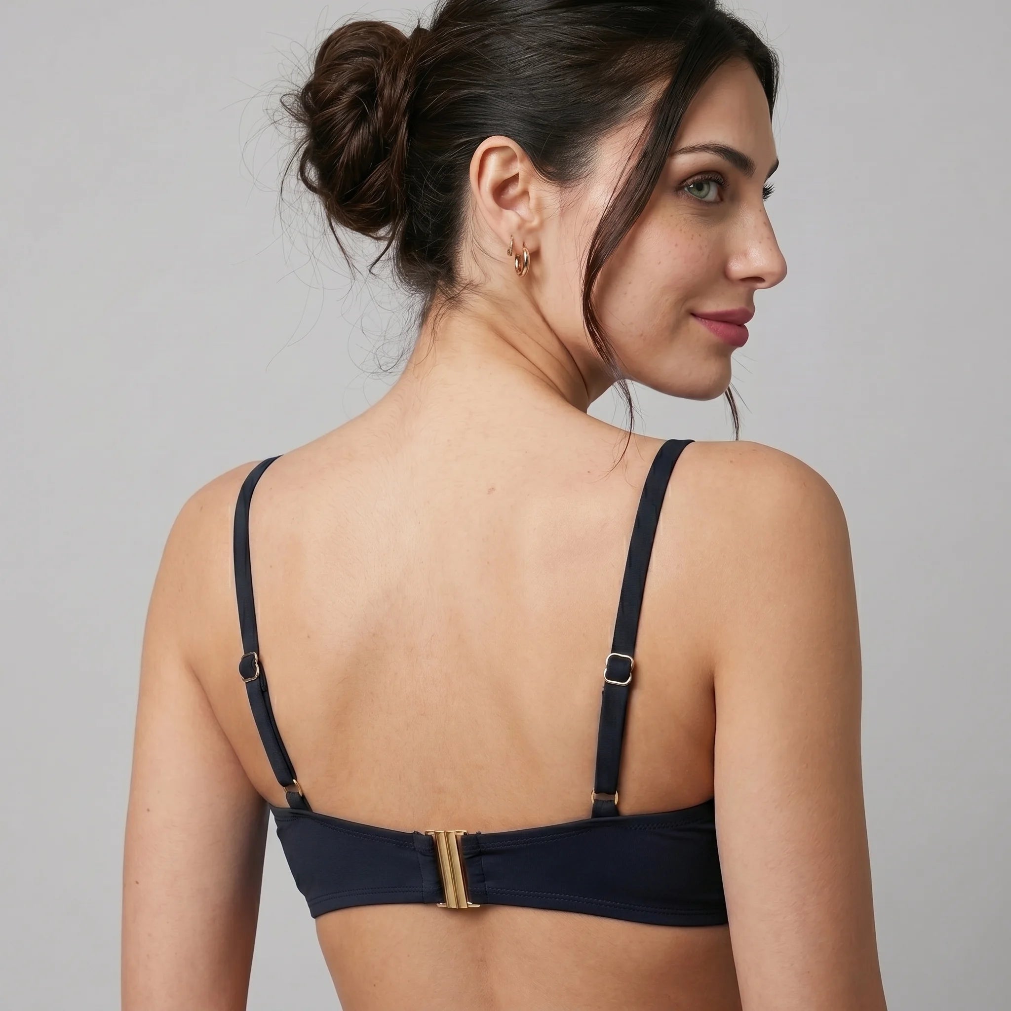 Bluepoint Women Beachwear Solids Underwired Bandeau Bikini Top Swim Bra D Cup
