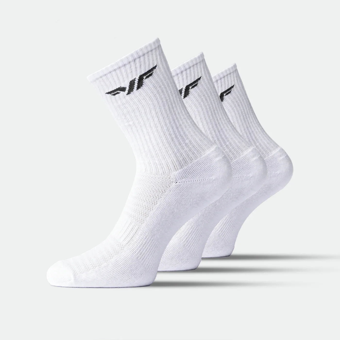 Winnerforce Women Essential Crew Half Cushioned Socks (White)