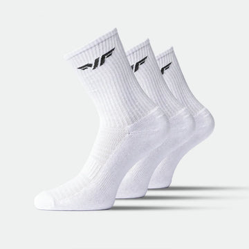 Winnerforce Women Essential Crew Half Cushioned Socks (White)